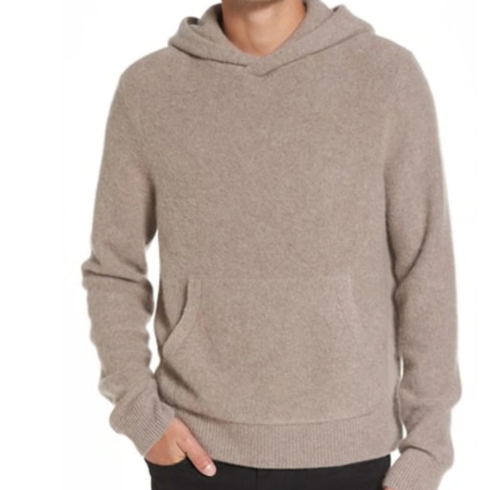 NWT VINCE 100% Cashmere Men's Pullover Hoodie in Harvest Men's